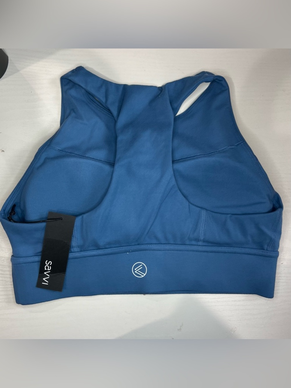 Savvi Athletic Sports Bra Size Medium Deep Sea Blue - Picture 3 of 4